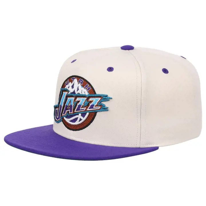 Utah Jazz NBA Chainstitch Snapback Team ivo/ pur/ grn