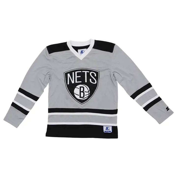 Maillot de Hockey Brooklyn Nets NBA CrossCheck NOIR/BLANC/GRIS