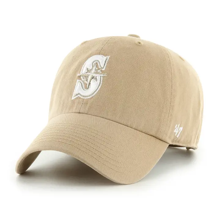 Casquette souple ajustable '47 MLB Seattle Mariners Kaki/Blanc