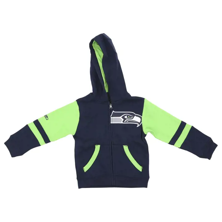 Seattle Seahawks NFL - Sweat à capuche zippé Enfant - Bleu marine