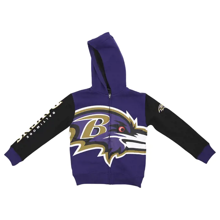 Sweat à capuche FZ pur NFL Jeunesse Baltimore Ravens