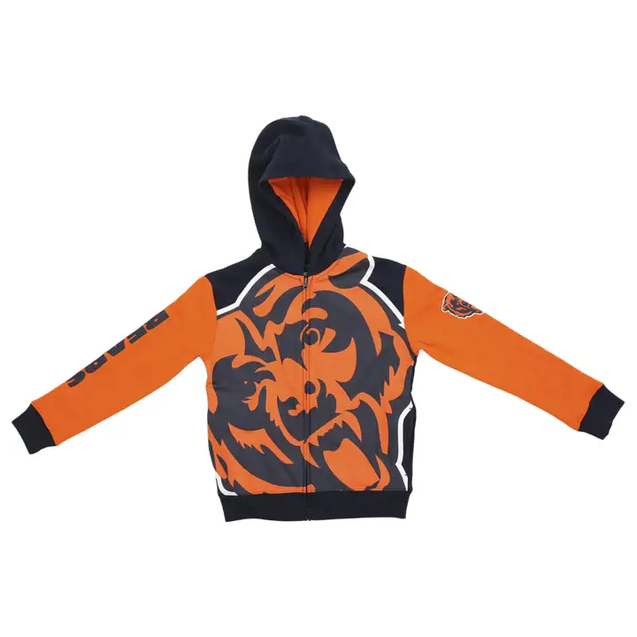 Sweat à capuche zippé NFL Chicago Bears pour jeunes, modèle FZ Hood, couleur marine