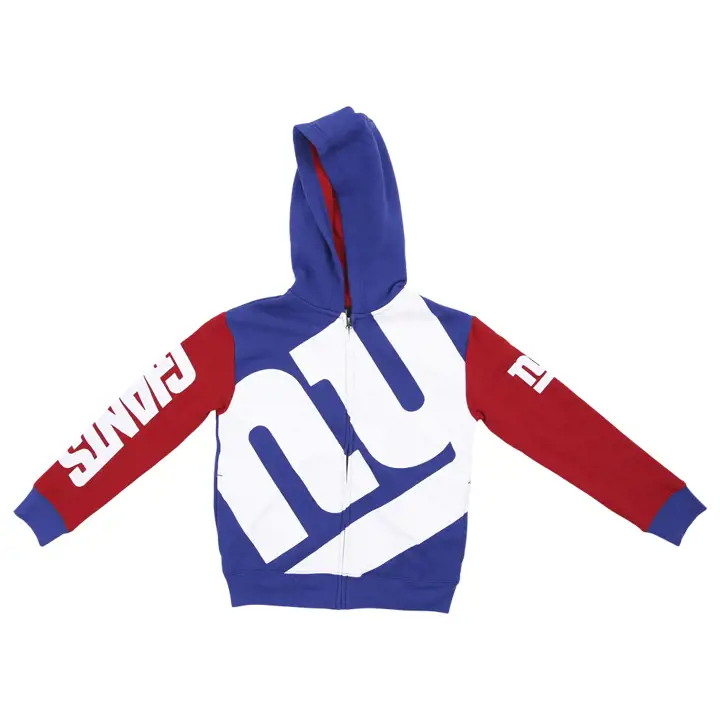 New York Giants NFL – Tableau d'affichage jeunesse – Sweat à capuche zippé bleu