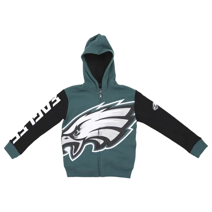 Philadelphia Eagles NFL Sweat à Capuche Jeune en Carton Mousse FZ Vert