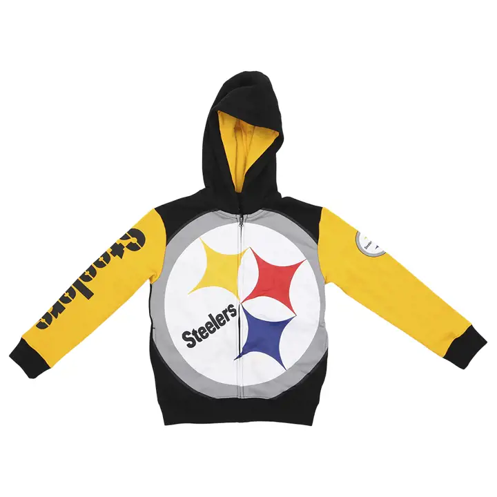 Pittsburgh Steelers NFL Jeunes Carton d'affichage FZ Capuche noir