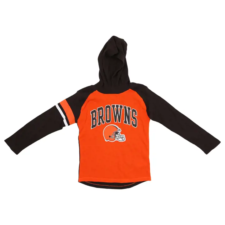 Cleveland Browns NFL Youth Playbook Long Sleeve Hood marron