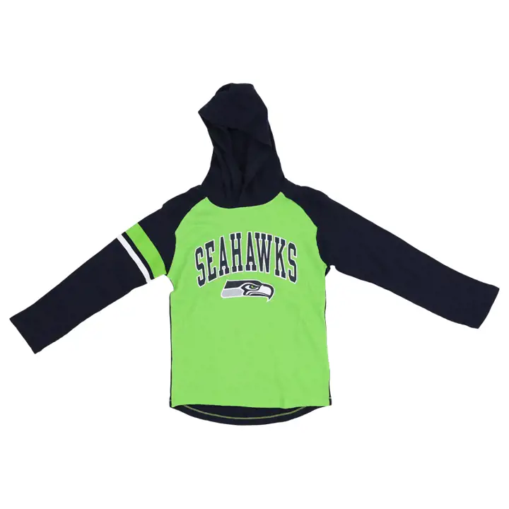 Seattle Seahawks NFL Youth Playbook Long Sleeve Hood bleu marine