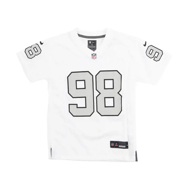 Maillot de match jeune LV Raiders NFL ALT 2 Maxx Crosby BLANC/ARGENT