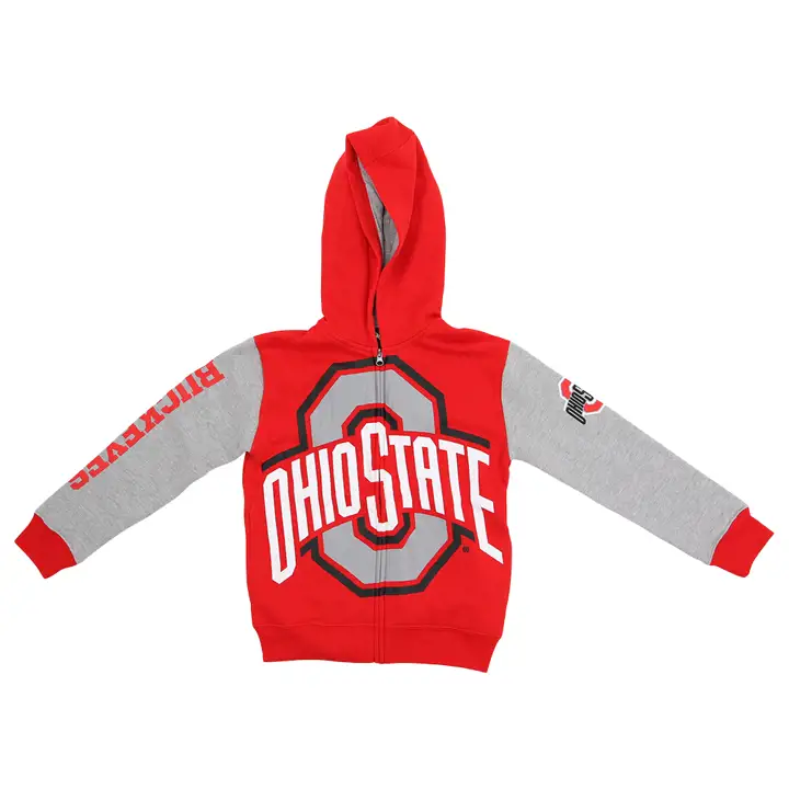 Sweat à capuche Ohio State Buckeyes NCAA sur carton plume FZ 23 ROUGE