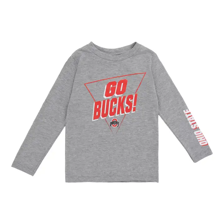 T-shirt à manches longues Ohio State Buckeyes NCAA pour enfants Pour mon équipe 23 GRY