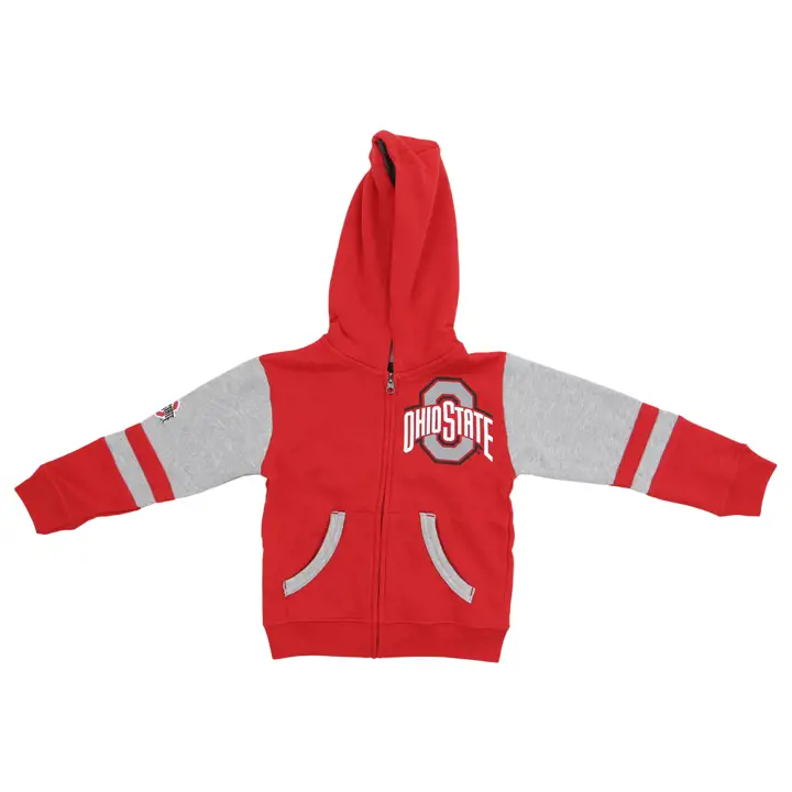 Ohio State Buckeyes NCAA Sweat à Capuche FZ Bicolore pour Tout-Petits 23 ROUGE