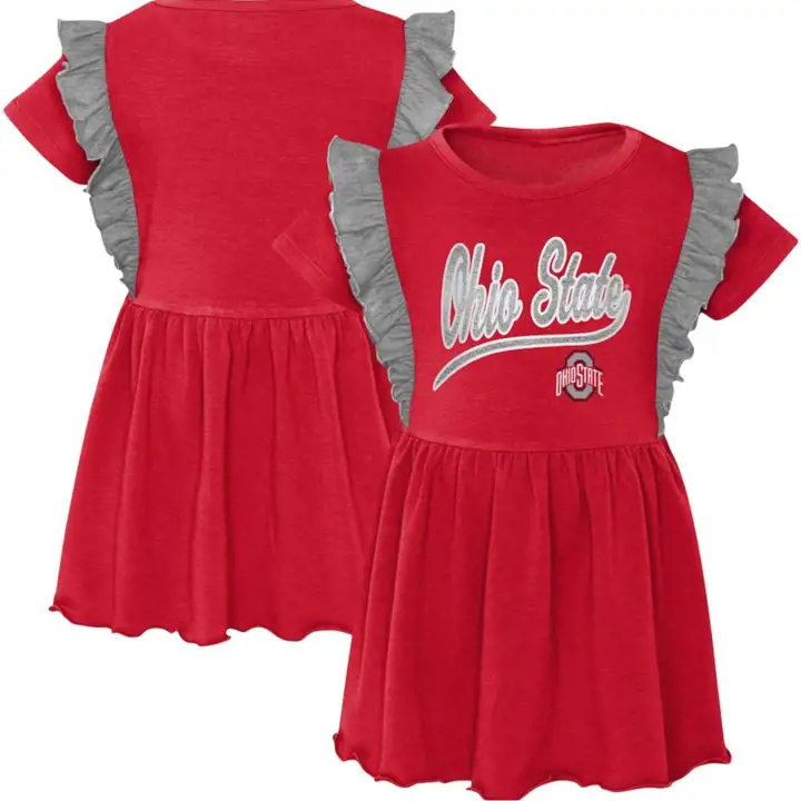 Robe Enfant Fille Ohio State Buckeyes NCAA Trop Mignonne 23 ROUGE