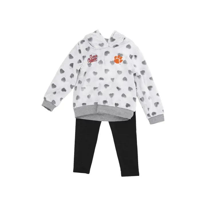 Ensemble 2 pièces cœur à cœur Clemson Tigers NCAA pour tout-petits filles 23 ORG