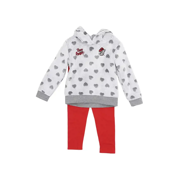 Ensemble Cœur à Cœur Georgia Bulldogs NCAA pour petites filles 23 ROUGE
