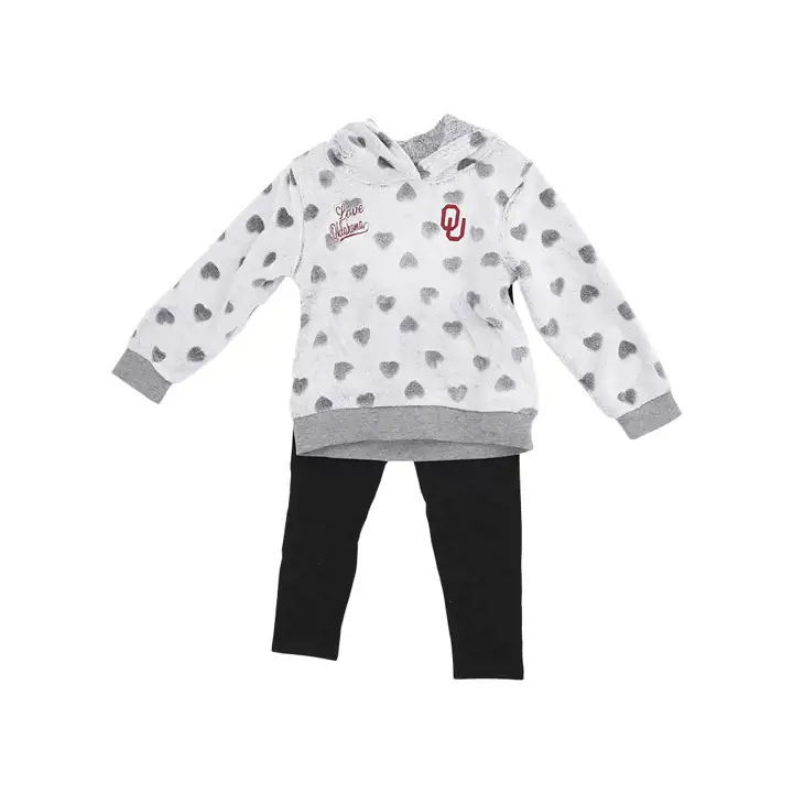Ensemble cœur à cœur Oklahoma Sooners NCAA pour tout-petites filles 23 CRI
