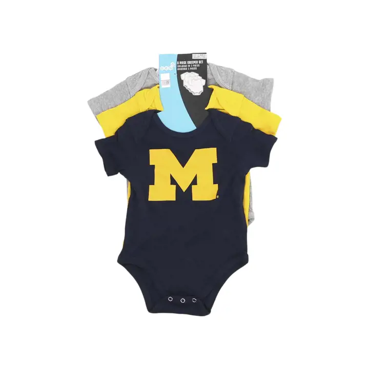 Ensemble 3 pièces Michigan Wolverines NCAA pour nouveau-né 23 MARINE