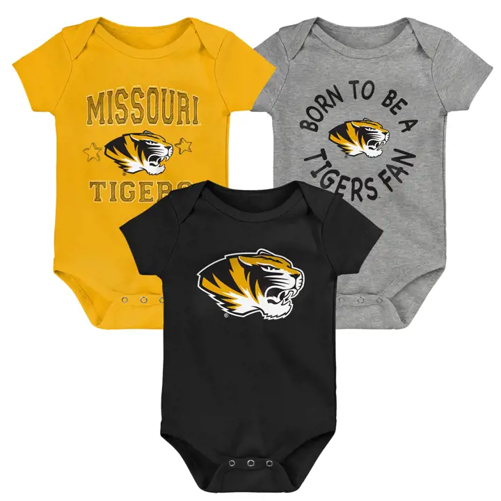 Ensemble 3 pièces Missouri Tigers NCAA pour nouveau-né 23 BLK