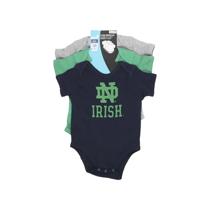 Ensemble 3 pièces pour nouveau-né Notre Dame Fighting Irish NCAA 23 MARINE