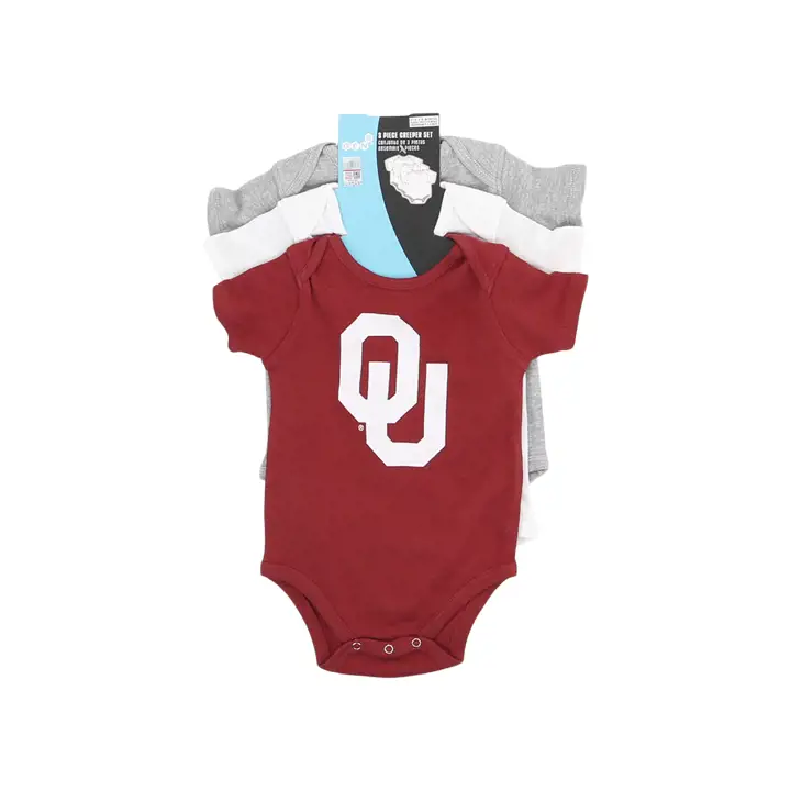 Ensemble 3 pièces NCAA Oklahoma Sooners Nouveau-né 23 CRIM