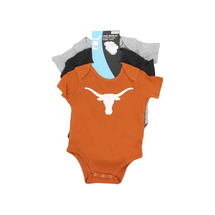 Ensemble 3 pièces nouveau-né Texas Longhorns NCAA 23 TEX ORG