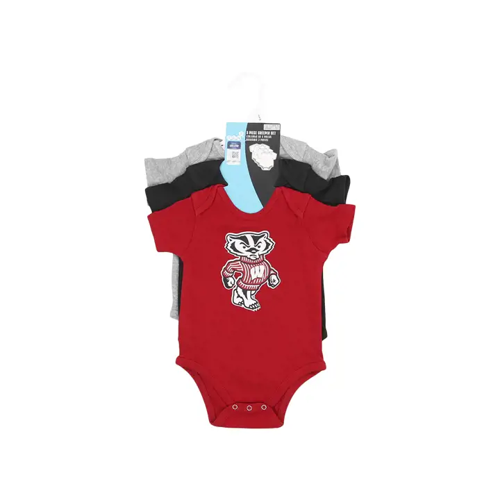 Ensemble 3 pièces nouveau-né NCAA Wisconsin Badgers 23 ROUGE