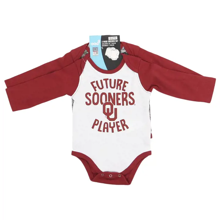 Ensemble barboteuse à manches longues et bonnet Oklahoma Sooners NCAA NB Playtime 23 CRIM
