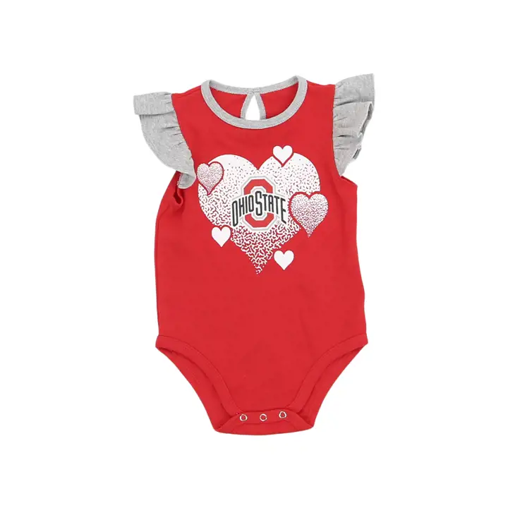Grenouillère Ohio State Buckeyes NCAA pour bébés filles motif « Spread the Love »