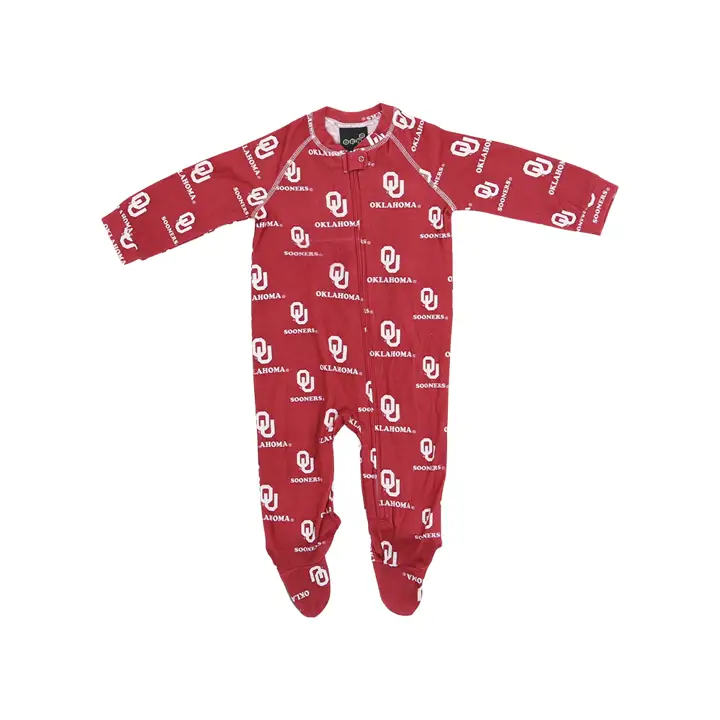 Combinaison zippée raglan NCAA Oklahoma Sooners pour bébés 23 CRIM