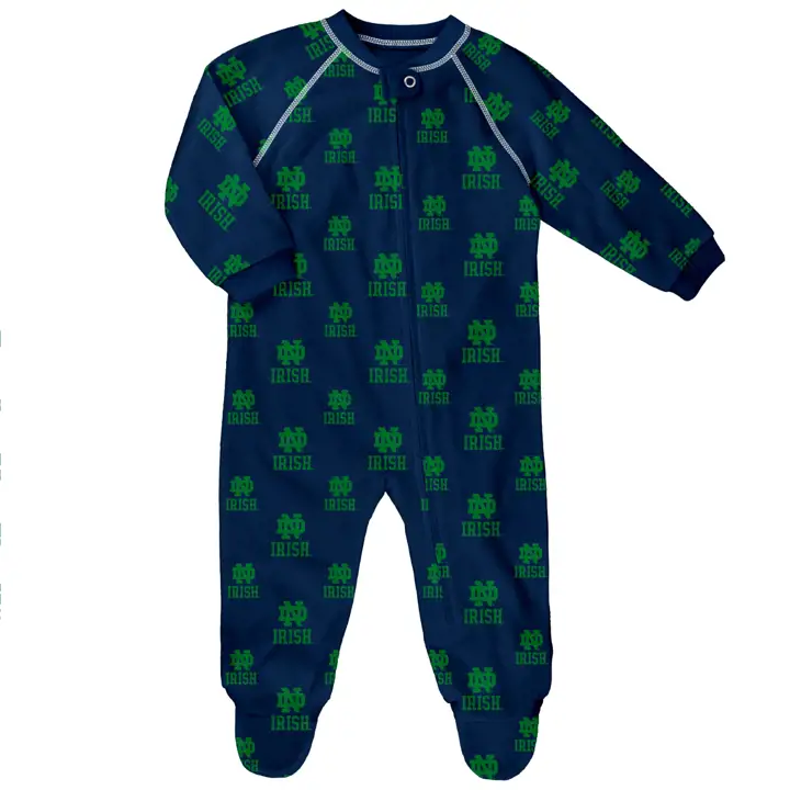 Grenouillère zippée à manches raglan Notre Dame Fighting Irish NCAA pour bébé 23