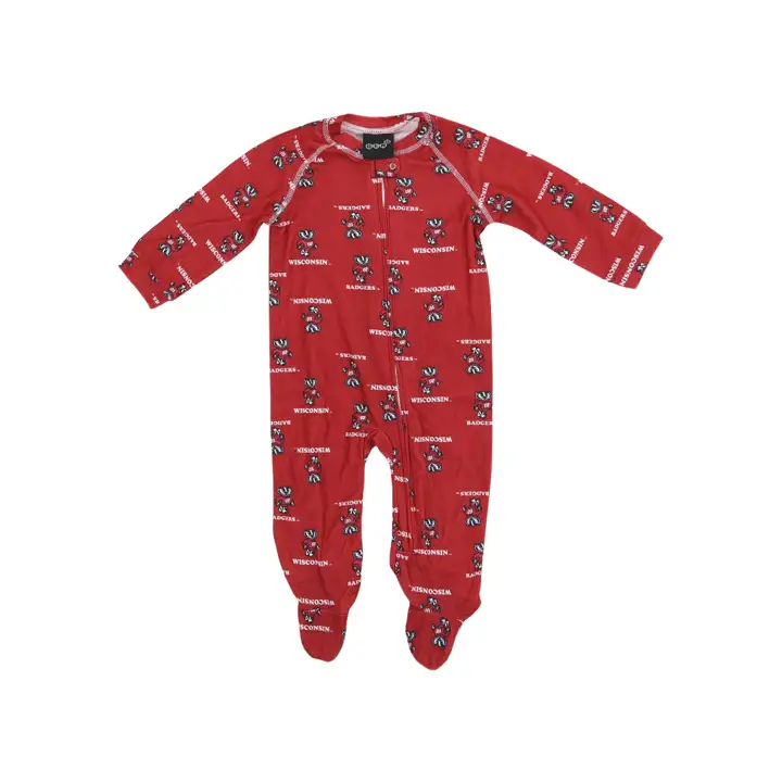 Combinaison grenouillère zippée pour bébé Wisconsin Badgers NCAA 23 ROUGE