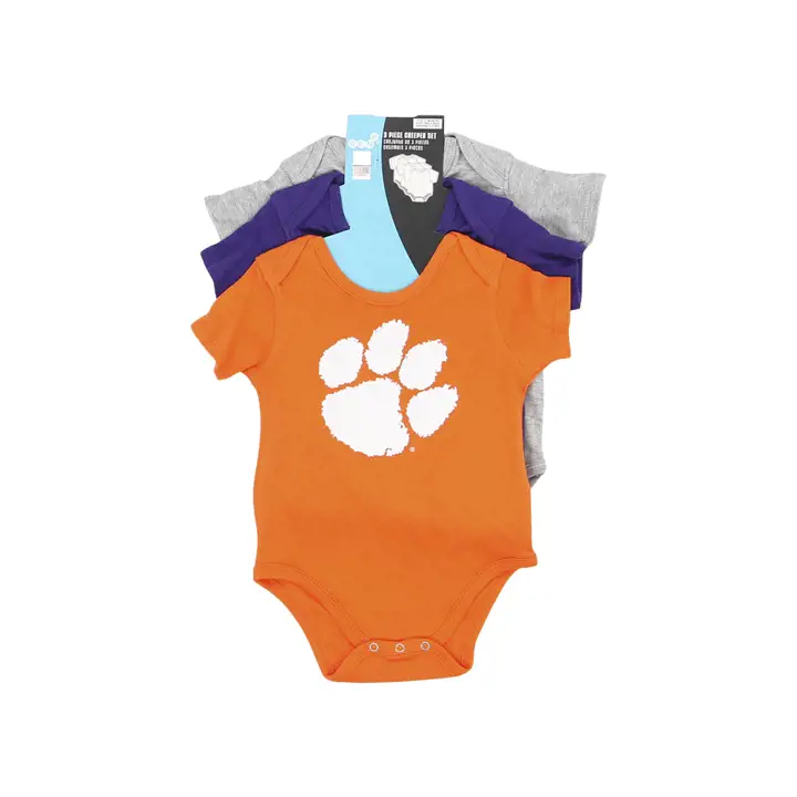 Ensemble 3 pièces NCAA Clemson Tigers pour bébé 23 ORG