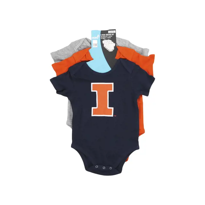 Ensemble 3 pièces Illinois Fighting Illini NCAA pour bébé 23 MARINE