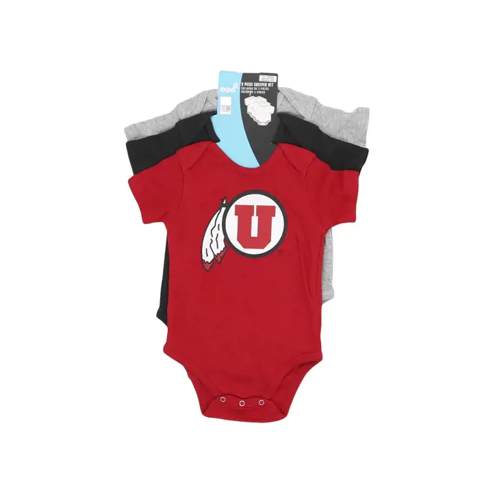 Ensemble 3 pièces NCAA Utah Utes pour bébé 23 ROUGE