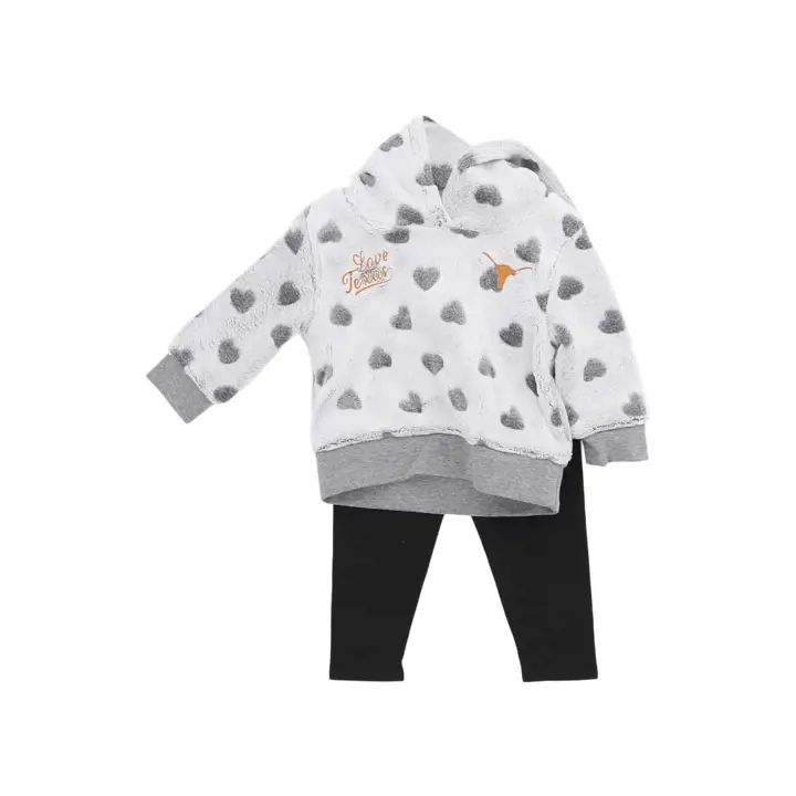 Ensemble Coeur à Coeur Texas Longhorns NCAA pour bébé fille 23 TEX O