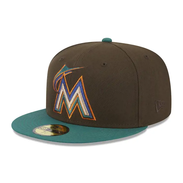 Miami Marlins MLB Mallard Call 59FIFTY noyer/ vert/ jaune