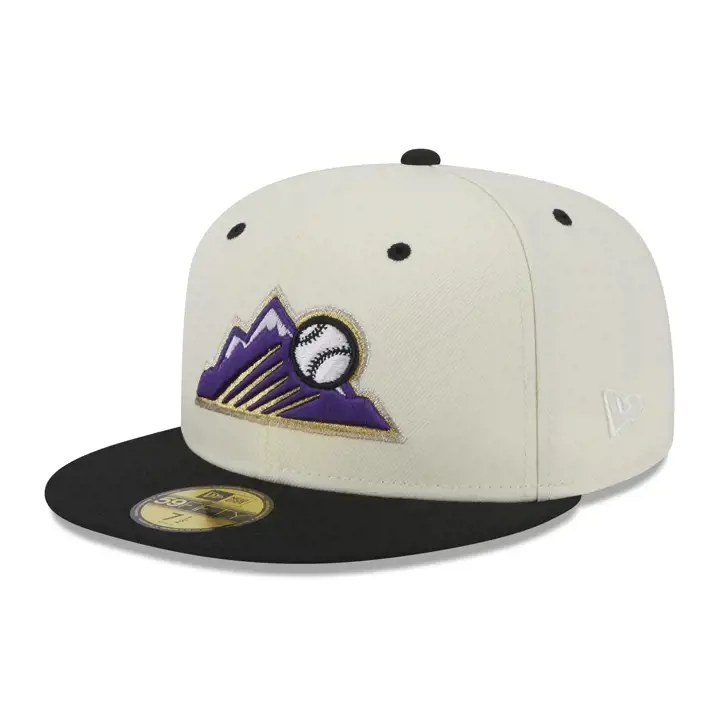 Colorado Rockies MLB Touch of Gold 59FIFTY ivo/ noi/ vert