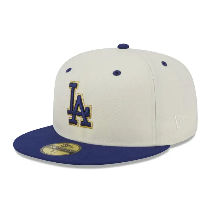Los Angeles Dodgers MLB Touch of Gold 59FIFTY ivoire/ bleu/ vert