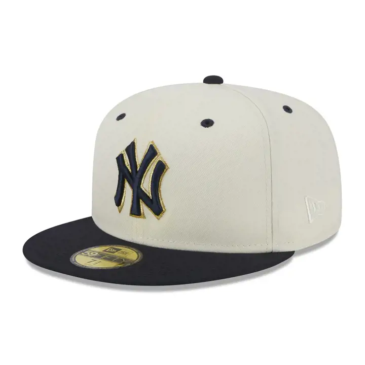 New York Yankees MLB Touch of Gold 59FIFTY ivo/ bleu/ vert