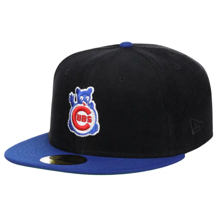 Casquette 59FIFTY MLB Chicago Cubs, noire/bleue/verte, en velours côtelé