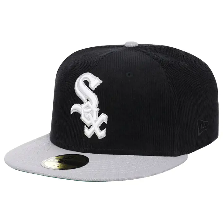 Chicago White Sox MLB Visière Noire Cord 59FIFTY n/b/v