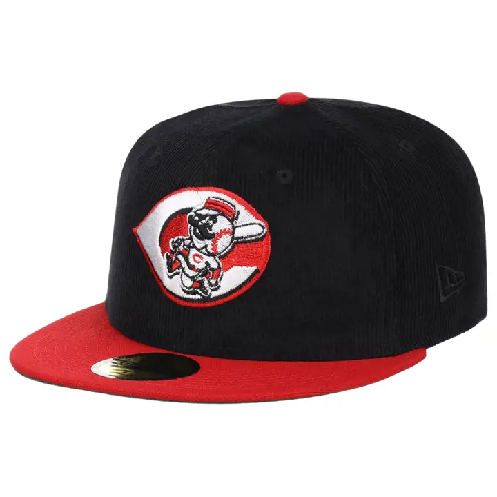 Casquette ajustée Cincinnati Reds MLB 59FIFTY en velours côtelé noir/rouge/vert