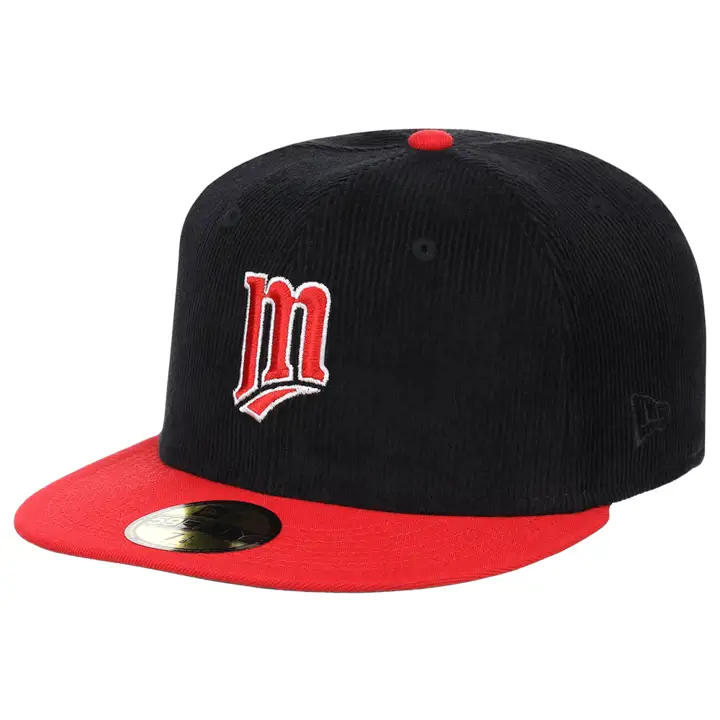 Casquette 59FIFTY MLB Minnesota Twins en velours côtelé noir/rouge/vert