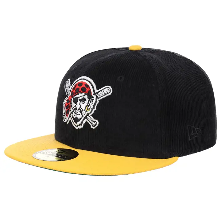 Casquette 59FIFTY en velours côtelé noire MLB Pittsburgh Pirates noir/jaune/vert
