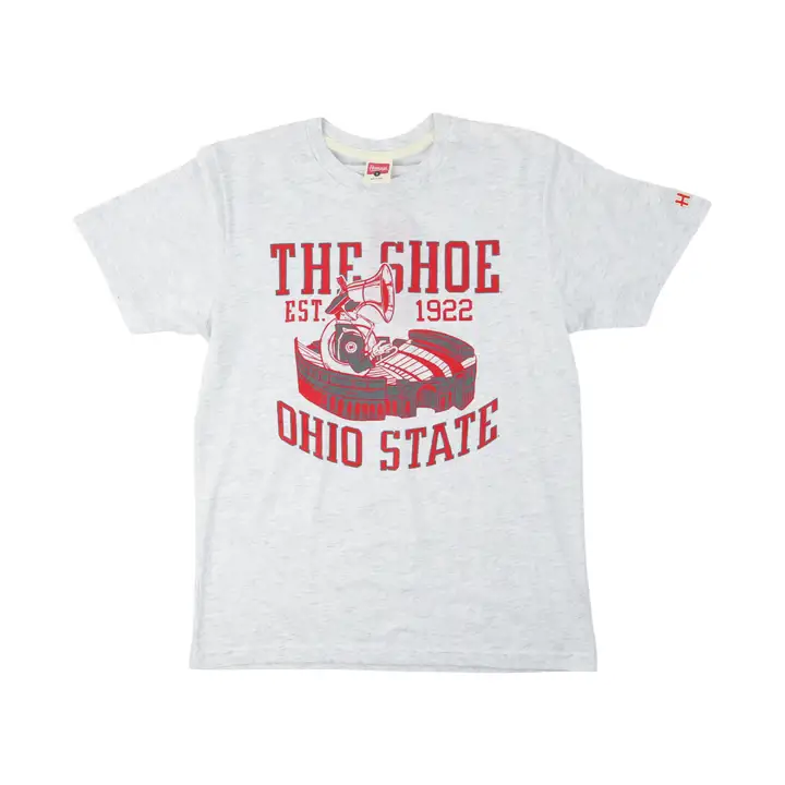 T-shirt Homage The Shoe Tuba NCAA Buckeyes de l'Ohio State gris