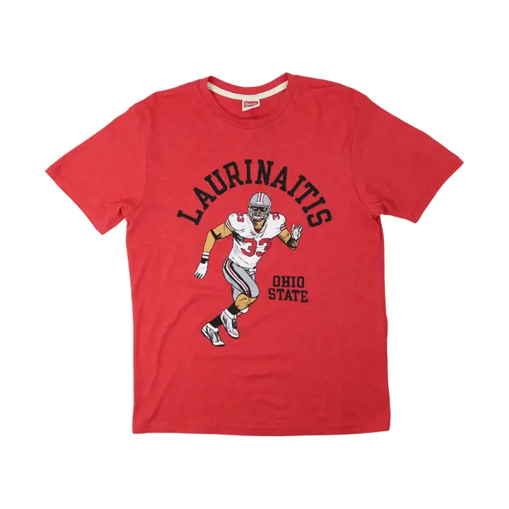 T-shirt joueur Homage NCAA Buckeyes de l'Ohio State James Laurina