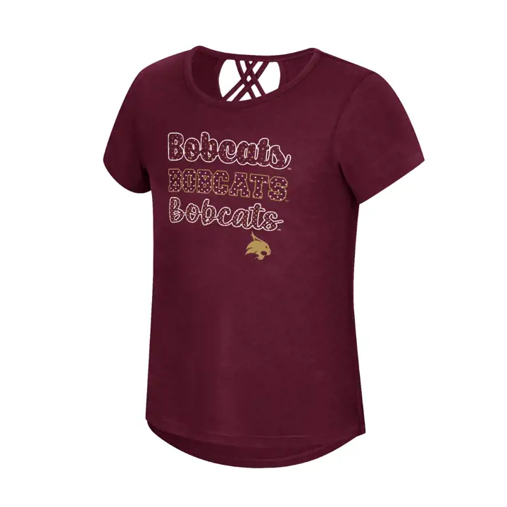 T-shirt à bretelles Katie Texas State NCAA pour jeunes filles 23 MAR