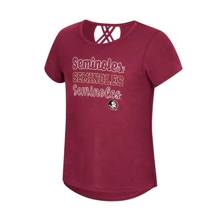 T-shirt Katie à bretelles pour filles de l'équipe universitaire féminine des Seminoles de Florida State NCAA