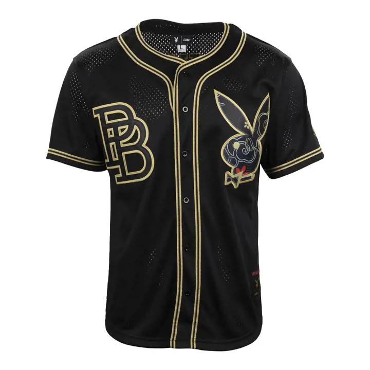 Playboy Maillot boutonnage en résille YOR noir/doré/rouge