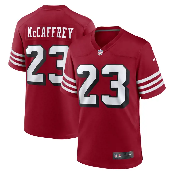 Maillot de match NFL San Francisco 49ers 22 Christian McCaffrey R