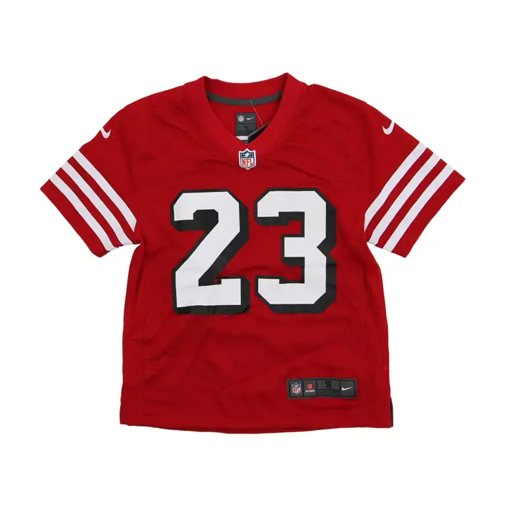 Maillot de match alternatif NFL 49ers pour jeune Christian McCaffrey blanc